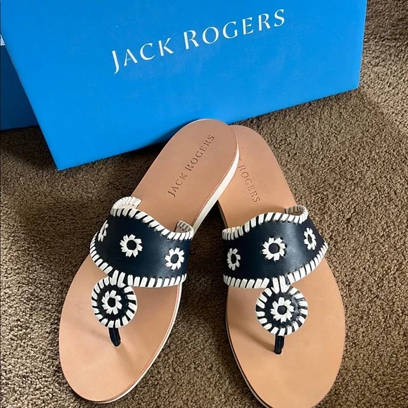 Jack Rogers Shoes Jack Rogers Navy And White Sandals 95 Poshmark